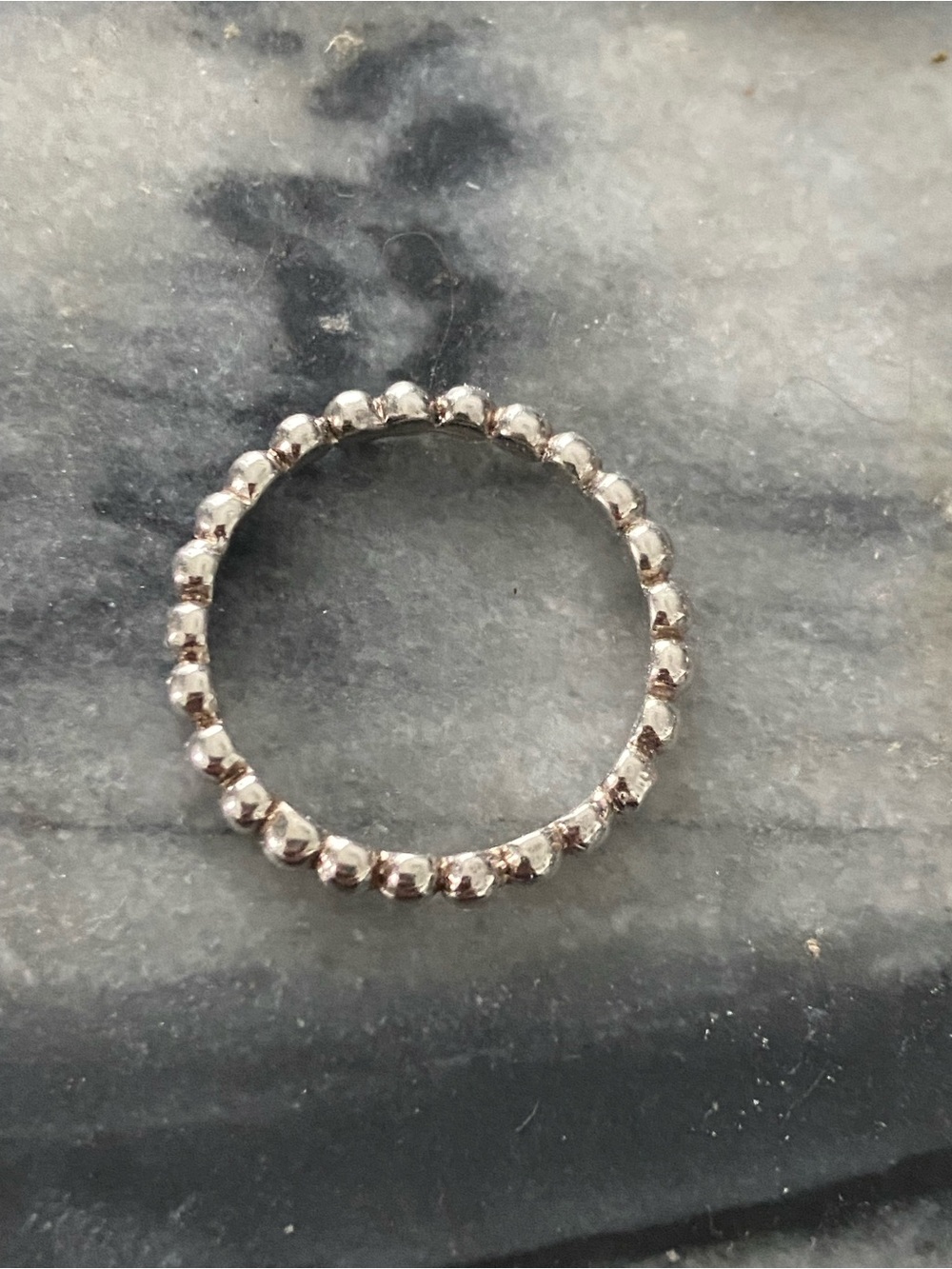 Delicate Silver Beaded Eternity Ring